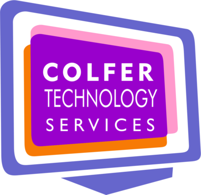 computer screen with colfer technology services displayed, company logo